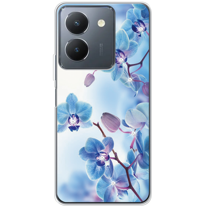 Чехол со стразами Vivo Y36 Orchids