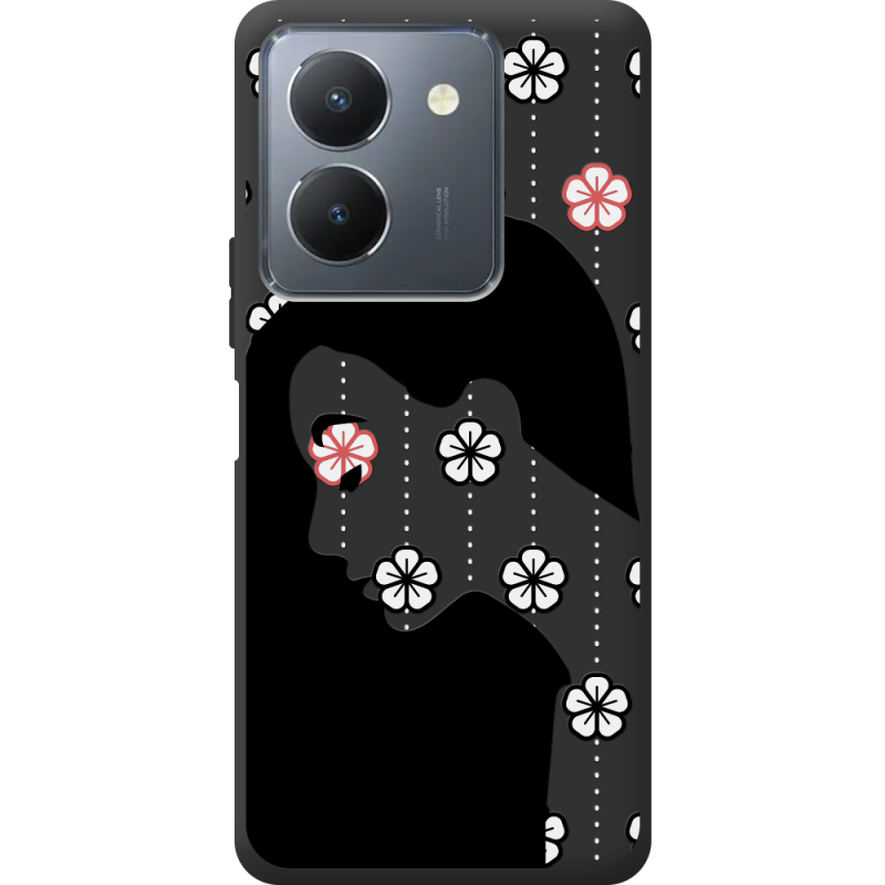 Черный чехол BoxFace Vivo Y36 Flower Hair