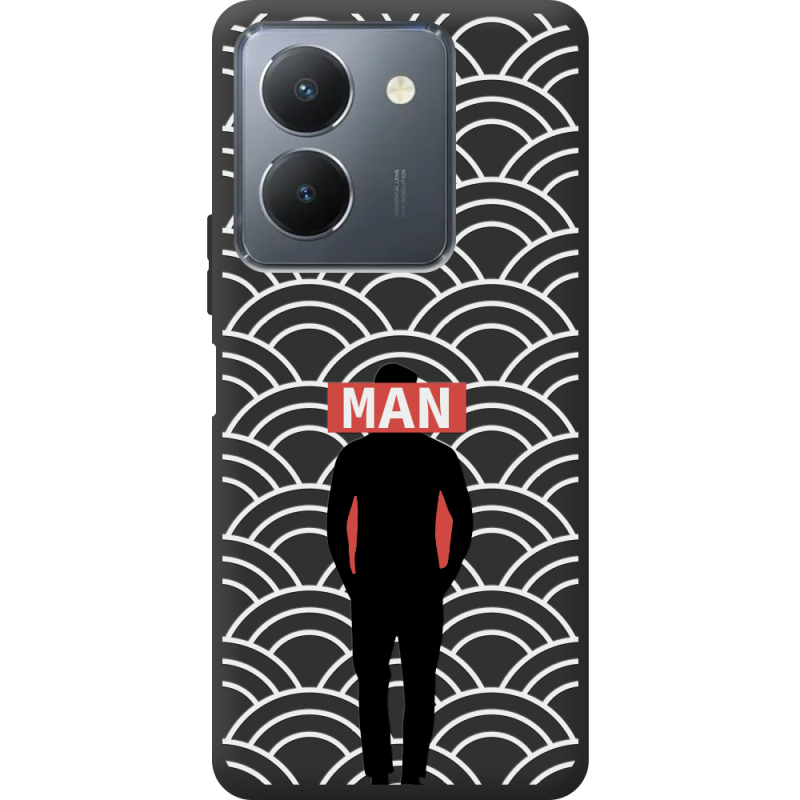 Черный чехол BoxFace Vivo Y36 Man Pattern