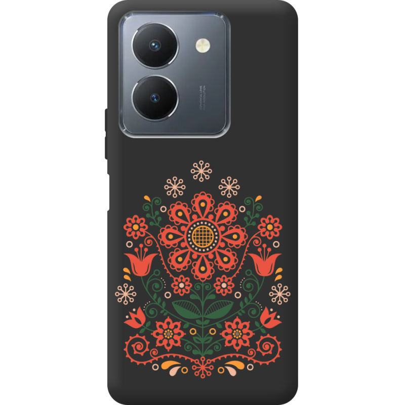 Черный чехол BoxFace Vivo Y36 Ukrainian Ornament