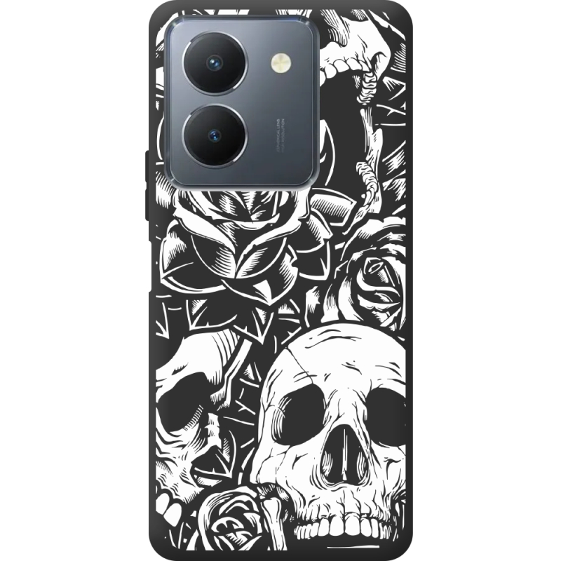 Черный чехол BoxFace Vivo Y36 Skull and Roses