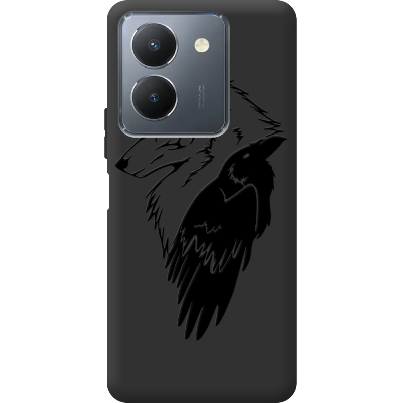 Черный чехол BoxFace Vivo Y36 Wolf and Raven