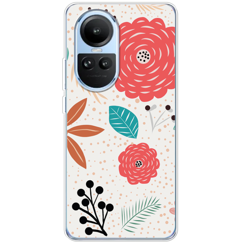 Чехол BoxFace OPPO Reno 10 Line Flowers