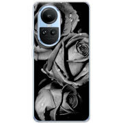 Чехол BoxFace OPPO Reno 10 Black and White Roses