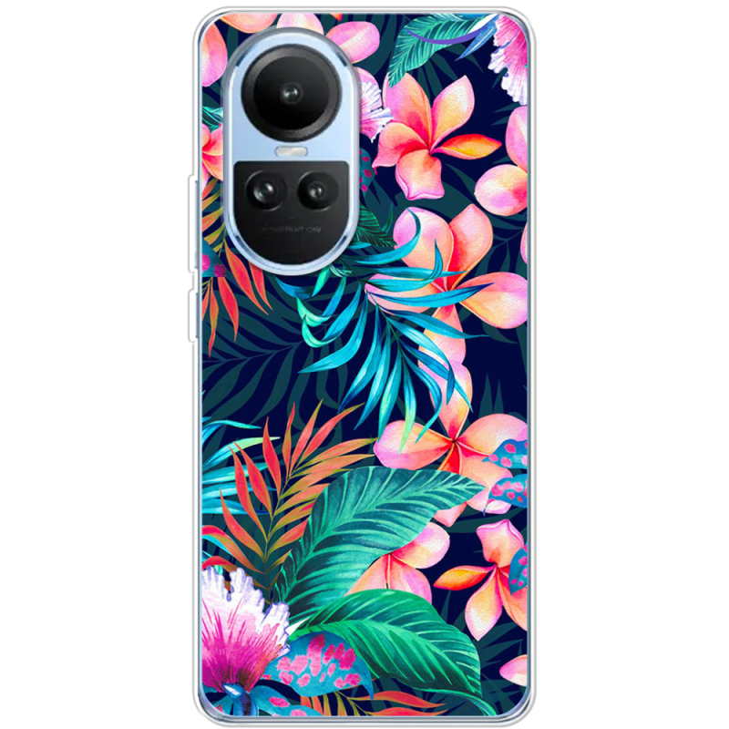 Чехол BoxFace OPPO Reno 10 flowers in the tropics