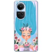 Прозрачный чехол BoxFace OPPO Reno 10 Blue Hair