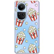 Прозрачный чехол BoxFace OPPO Reno 10 с 3D-глазками Popcorn