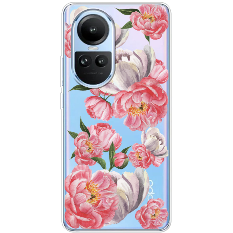 Прозрачный чехол BoxFace OPPO Reno 10 Peony Watercolor Style