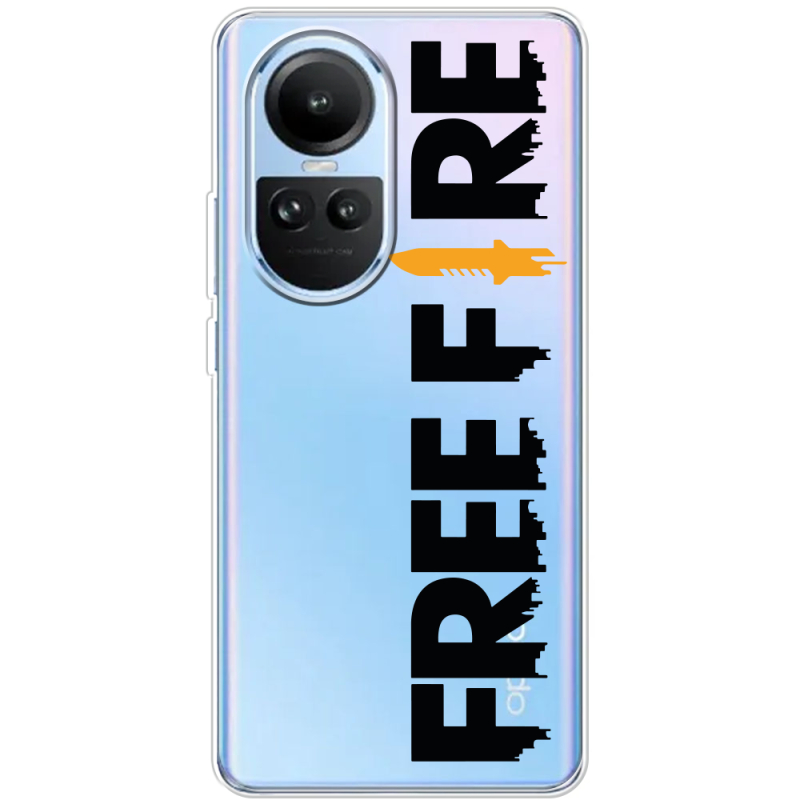 Прозрачный чехол BoxFace OPPO Reno 10 Free Fire Black Logo