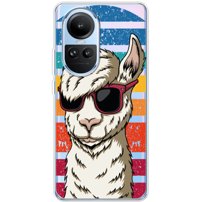 Прозрачный чехол BoxFace OPPO Reno 10 Стильна Лама