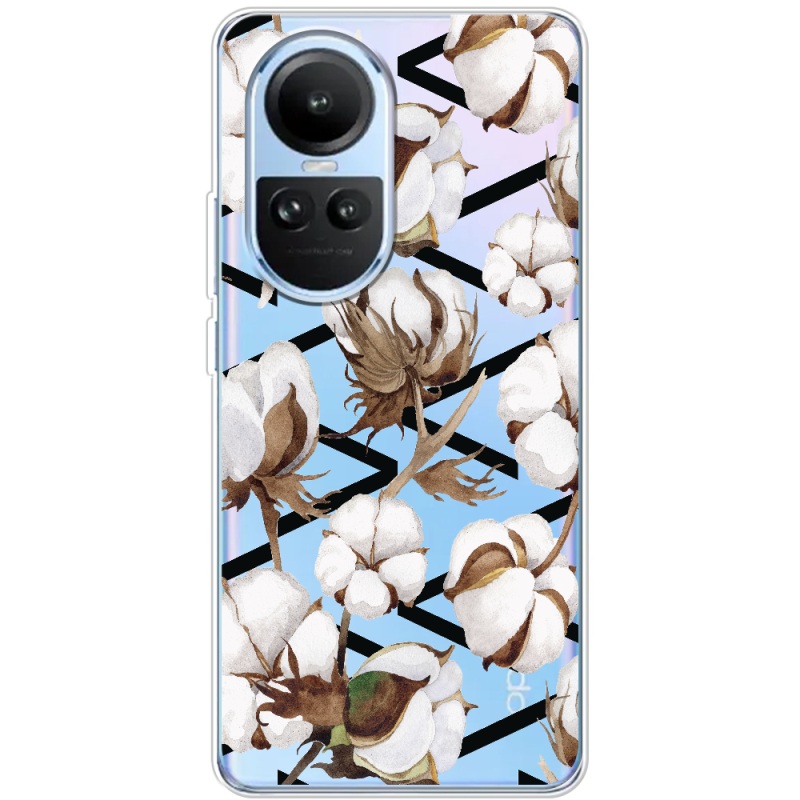 Прозрачный чехол BoxFace OPPO Reno 10 Cotton flowers
