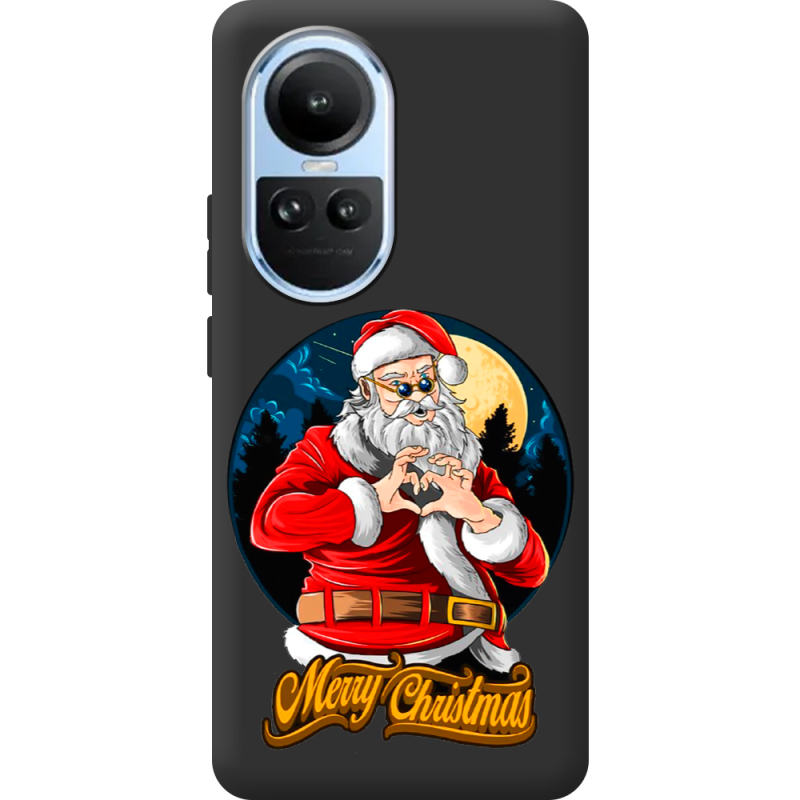 Черный чехол BoxFace OPPO Reno 10 Cool Santa