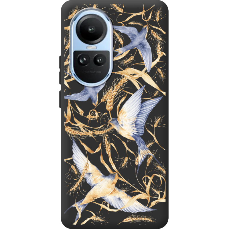 Черный чехол BoxFace OPPO Reno 10 Ластівки