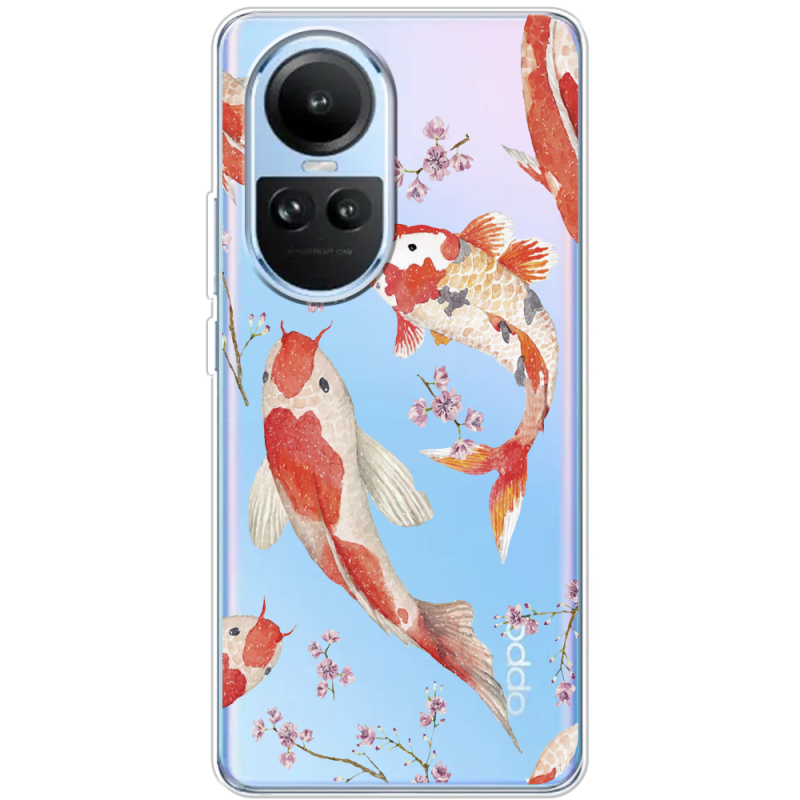 Прозрачный чехол BoxFace OPPO Reno 10 Pro Japanese Koi Fish