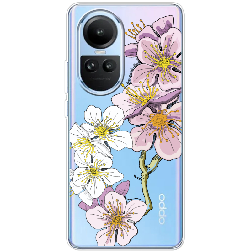 Прозрачный чехол BoxFace OPPO Reno 10 Pro Cherry Blossom