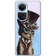 Прозрачный чехол BoxFace OPPO Reno 10 Pro Steampunk Cat