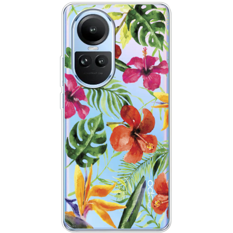 Прозрачный чехол BoxFace OPPO Reno 10 Pro Tropical Flowers