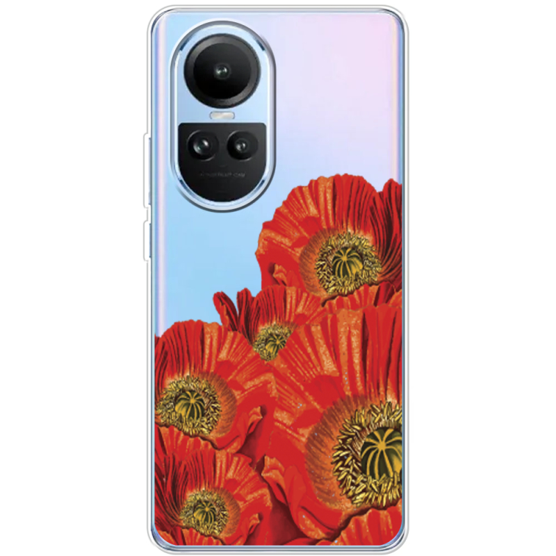 Прозрачный чехол BoxFace OPPO Reno 10 Pro Red Poppies