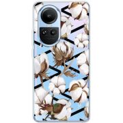 Прозрачный чехол BoxFace OPPO Reno 10 Pro Cotton flowers