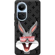 Черный чехол BoxFace OPPO Reno 10 Pro looney bunny