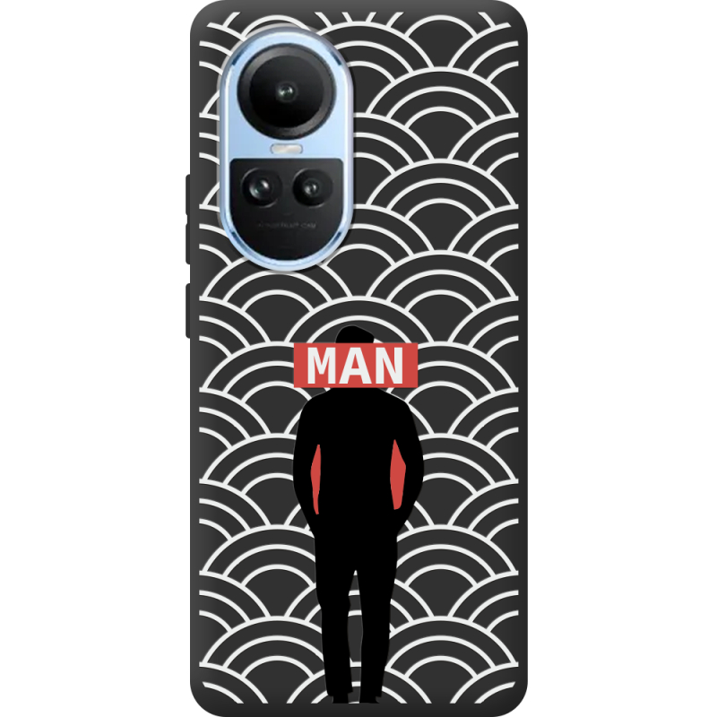 Черный чехол BoxFace OPPO Reno 10 Pro Man Pattern