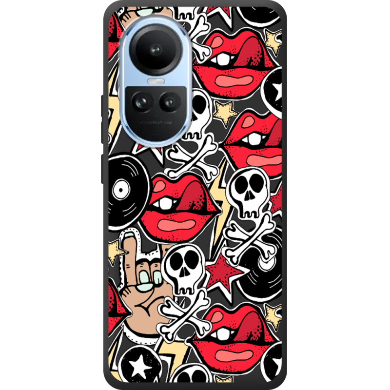 Черный чехол BoxFace OPPO Reno 10 Pro Rock Graffiti