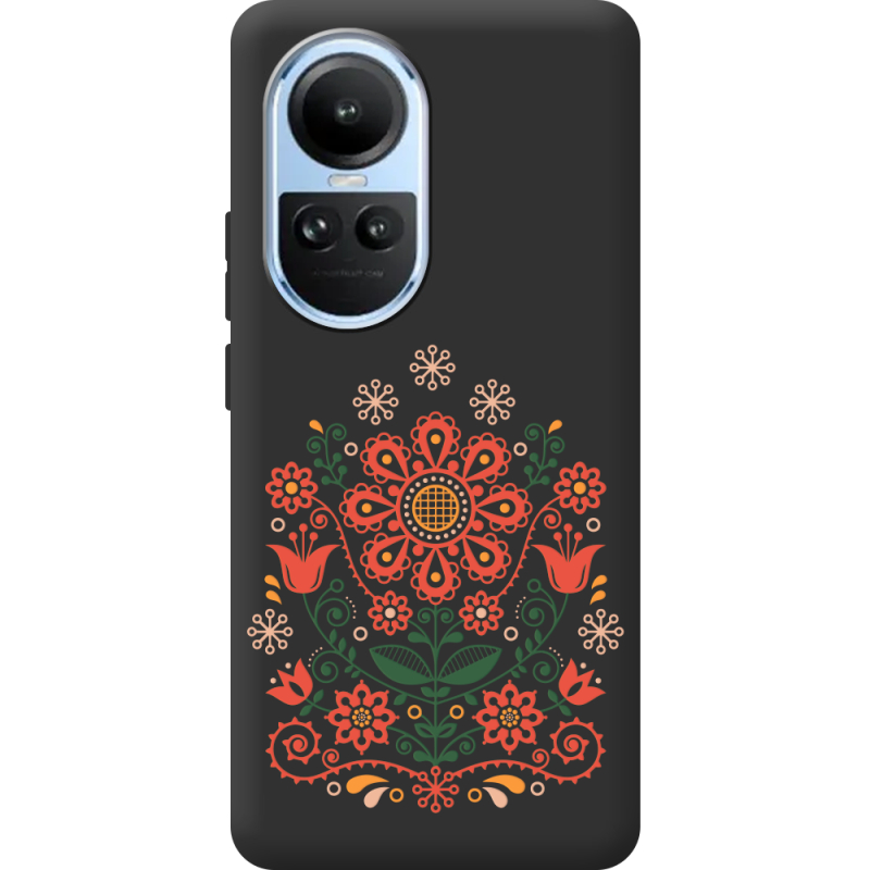 Черный чехол BoxFace OPPO Reno 10 Pro Ukrainian Ornament