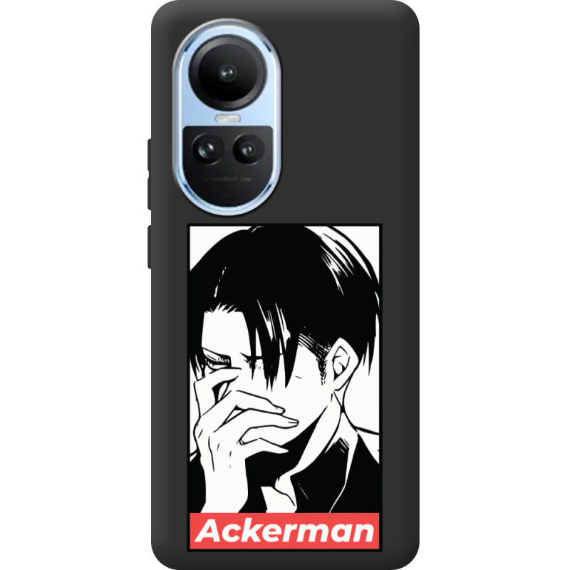 Черный чехол BoxFace OPPO Reno 10 Pro Attack On Titan - Ackerman