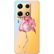 Прозрачный чехол BoxFace Infinix Note 30 Pro 4G Floral Flamingo