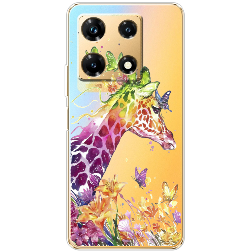 Прозрачный чехол BoxFace Infinix Note 30 Pro 4G Colorful Giraffe