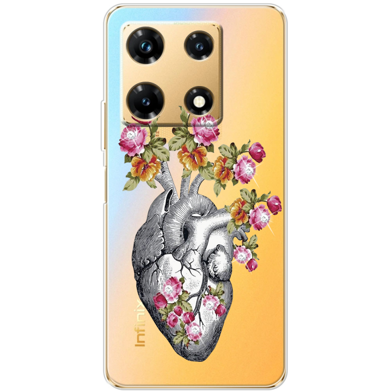 Чехол со стразами Infinix Note 30 Pro 4G Heart