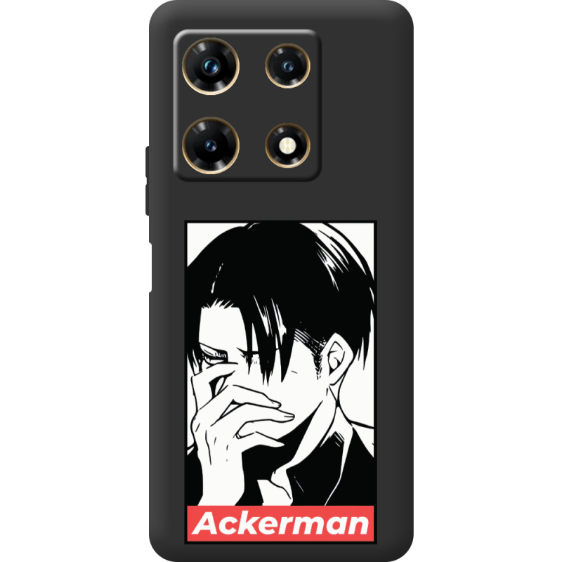 Черный чехол BoxFace Infinix Note 30 Pro 4G Attack On Titan - Ackerman