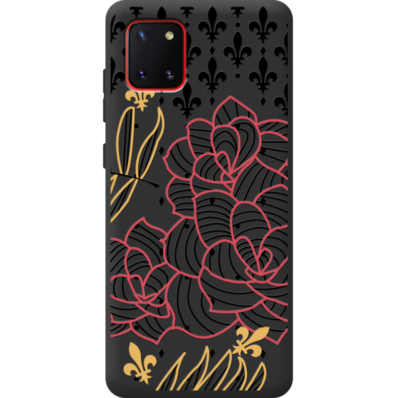 Черный чехол BoxFace Samsung N770 Galaxy Note 10 Lite FranceFlowers