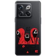 Прозрачный чехол BoxFace OnePlus 10T siquid game люди в красном