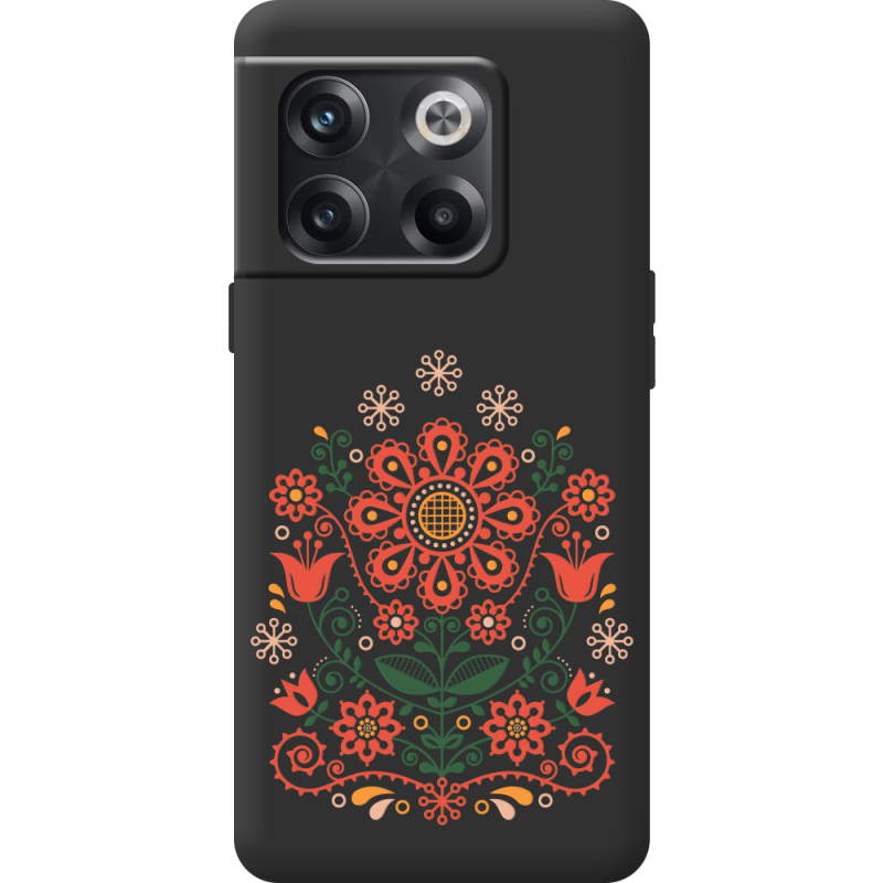 Черный чехол BoxFace OnePlus 10T Ukrainian Ornament