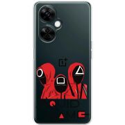 Прозрачный чехол BoxFace OnePlus Nord CE 3 Lite siquid game люди в красном