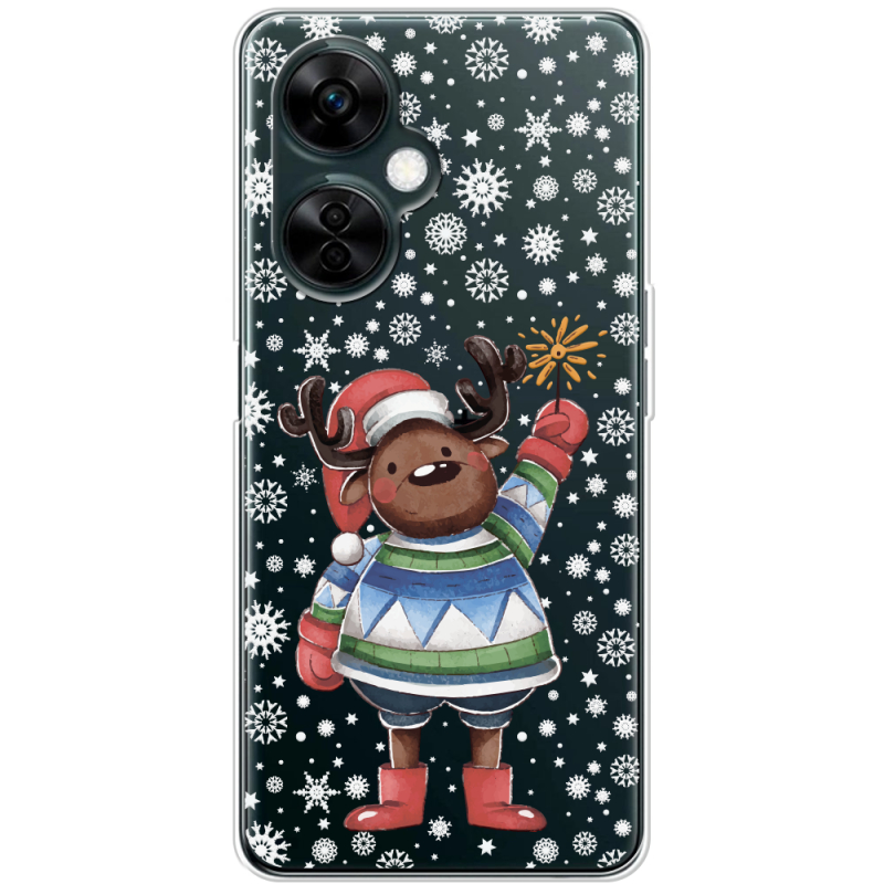 Прозрачный чехол BoxFace OnePlus Nord CE 3 Lite Christmas Deer with Snow