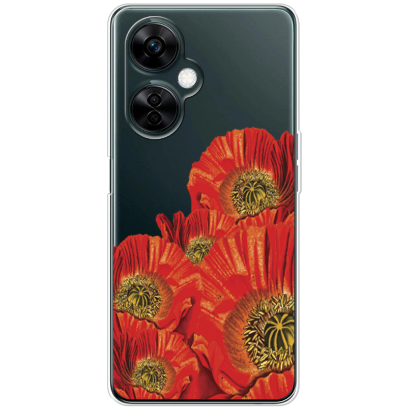 Прозрачный чехол BoxFace OnePlus Nord CE 3 Lite Red Poppies