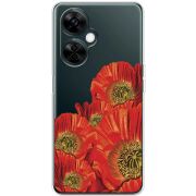 Прозрачный чехол BoxFace OnePlus Nord CE 3 Lite Red Poppies