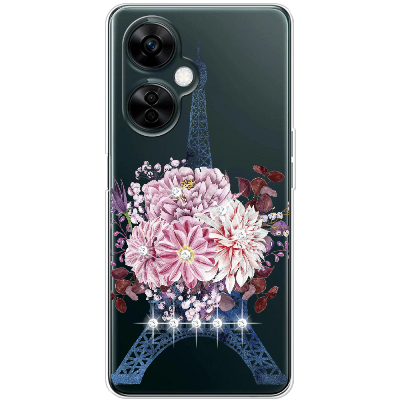 Чехол со стразами OnePlus Nord CE 3 Lite Eiffel Tower