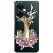 Чехол со стразами OnePlus Nord CE 3 Lite Deer with flowers