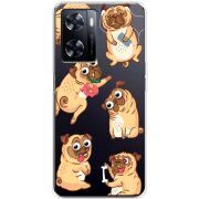 Прозрачный чехол BoxFace OnePlus Nord N20 SE с 3D-глазками Pug