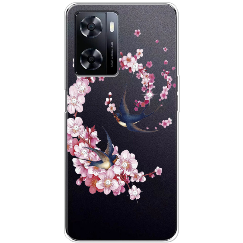 Чехол со стразами OnePlus Nord N20 SE Swallows and Bloom