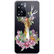 Чехол со стразами OnePlus Nord N20 SE Deer with flowers
