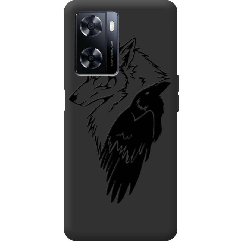 Черный чехол BoxFace OnePlus Nord N20 SE Wolf and Raven