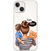 Прозрачный чехол BoxFace Apple iPhone 15 Super Mama and Son