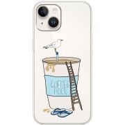 Прозрачный чехол BoxFace Apple iPhone 15 Segull in Cofee Pool