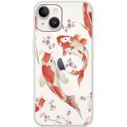 Прозрачный чехол BoxFace Apple iPhone 15 Japanese Koi Fish