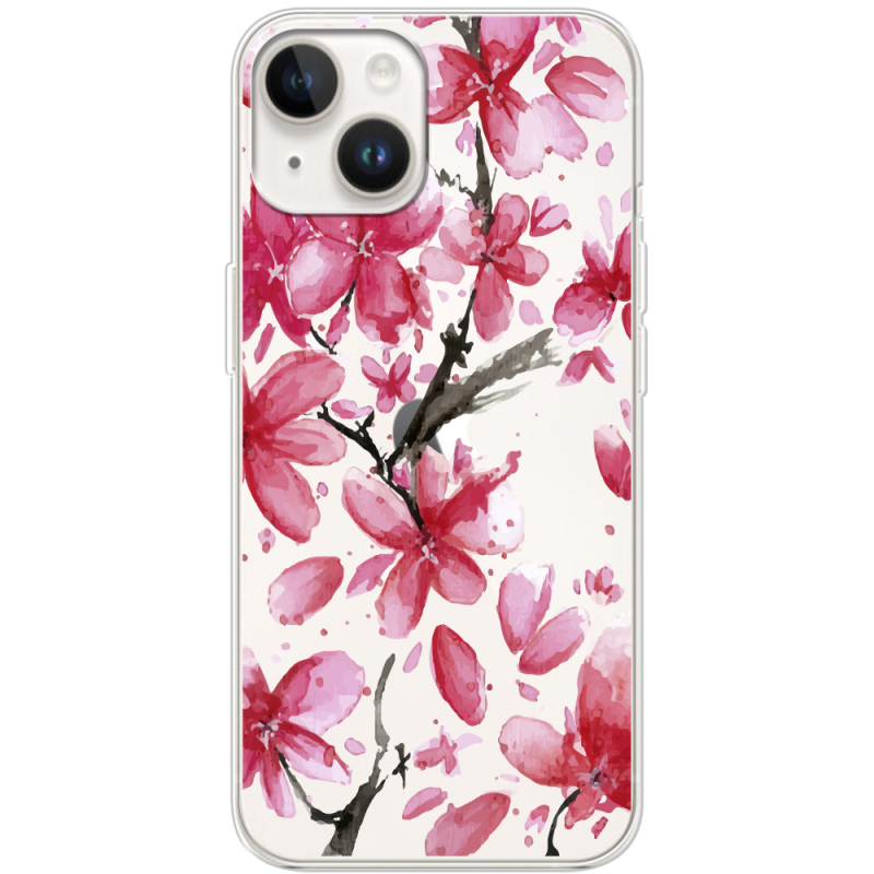 Прозрачный чехол BoxFace Apple iPhone 15 Pink Magnolia