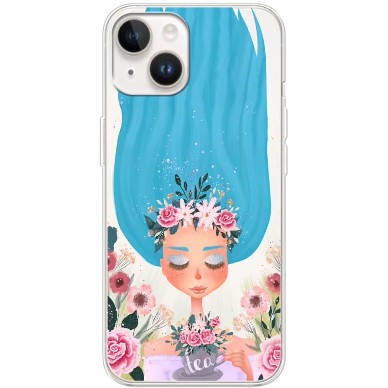 Прозрачный чехол BoxFace Apple iPhone 15 Plus Blue Hair